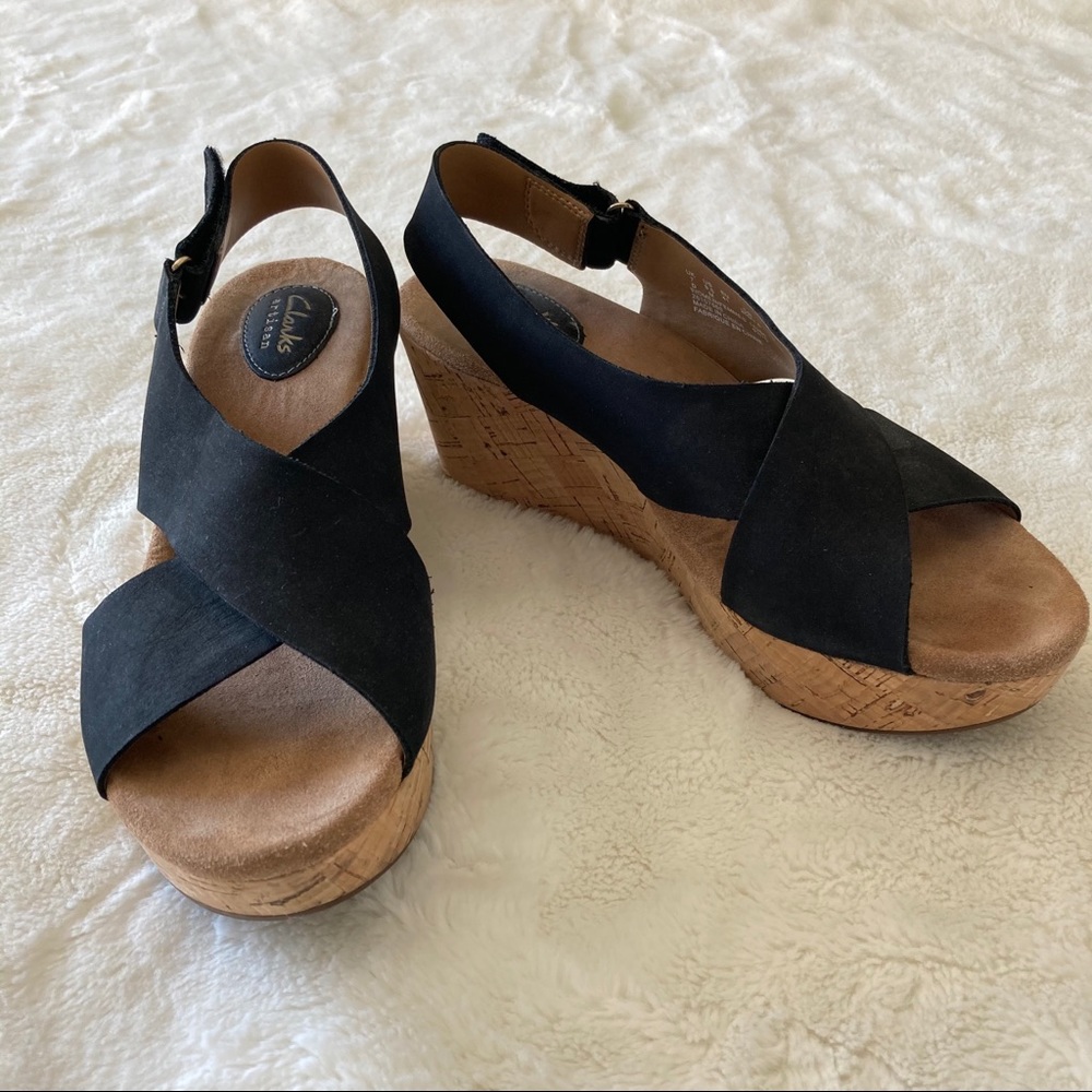 Clarks Artisan Cork-Wedge Sandals